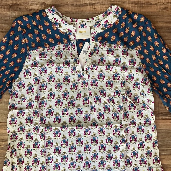 NWT - Anthro Maeve 3/4 Sleeve Floral Top S - Picture 2 of 10